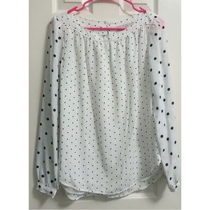 White blouse with polka dots from LOFT